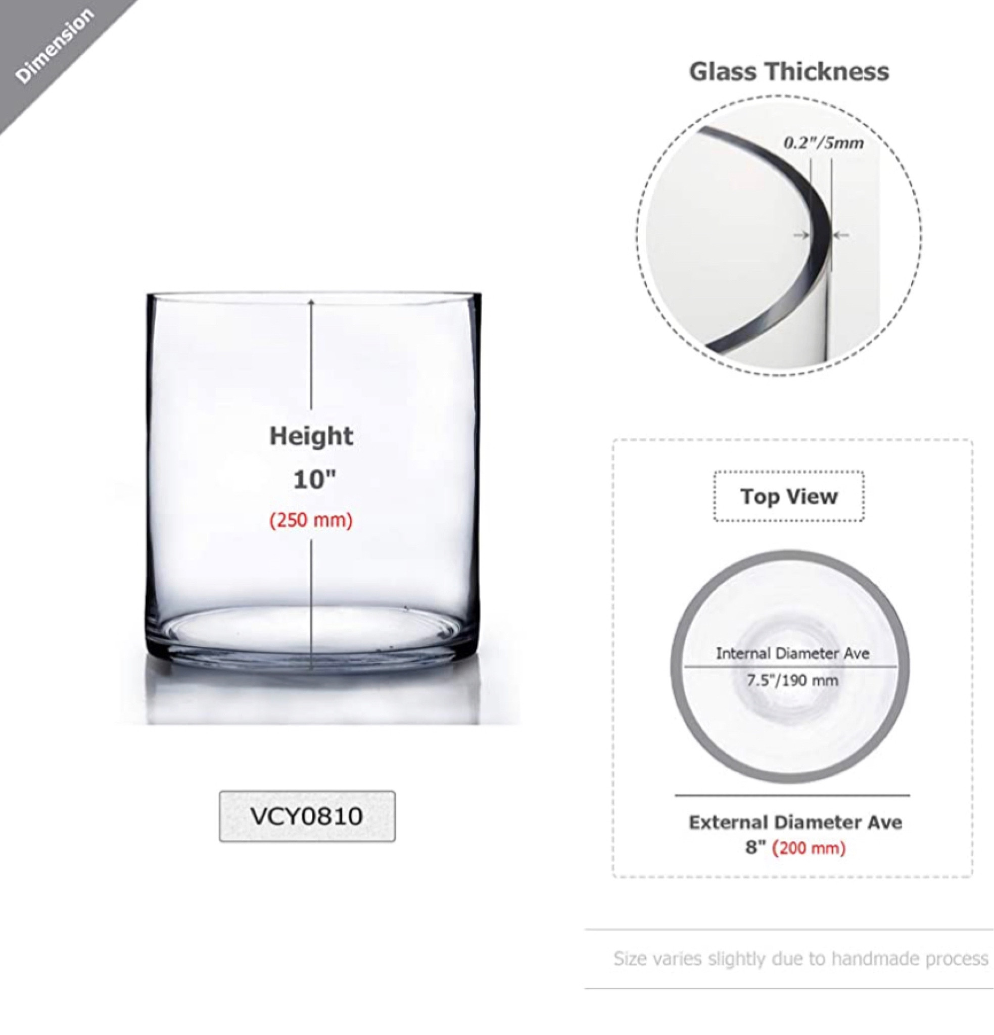 8” wide vases for floating candles! Heights are variable 8”, 10”, 12”, and 16”! 

These are perfect for a wedding, floral vases, home decor you name it! 

#LTKfamily #LTKSeasonal