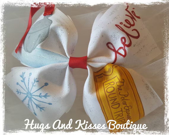 Believe Handpainted Deluxe Slide Hairbow by Hugs and Kisses - Etsy | Etsy (US)