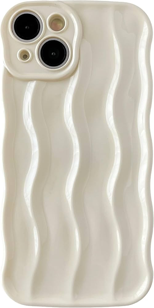 Caseative for iPhone 14 Case,Water Ripple Pattern Curly Wave Frame Soft Phone Case (White) | Amazon (US)