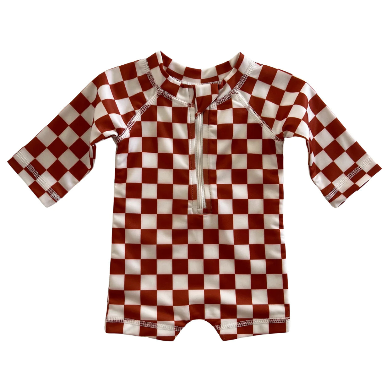 Stracciatella Checkerboard / Sonny Rashguard Swimsuit / UPF 50+ | SpearmintLOVE