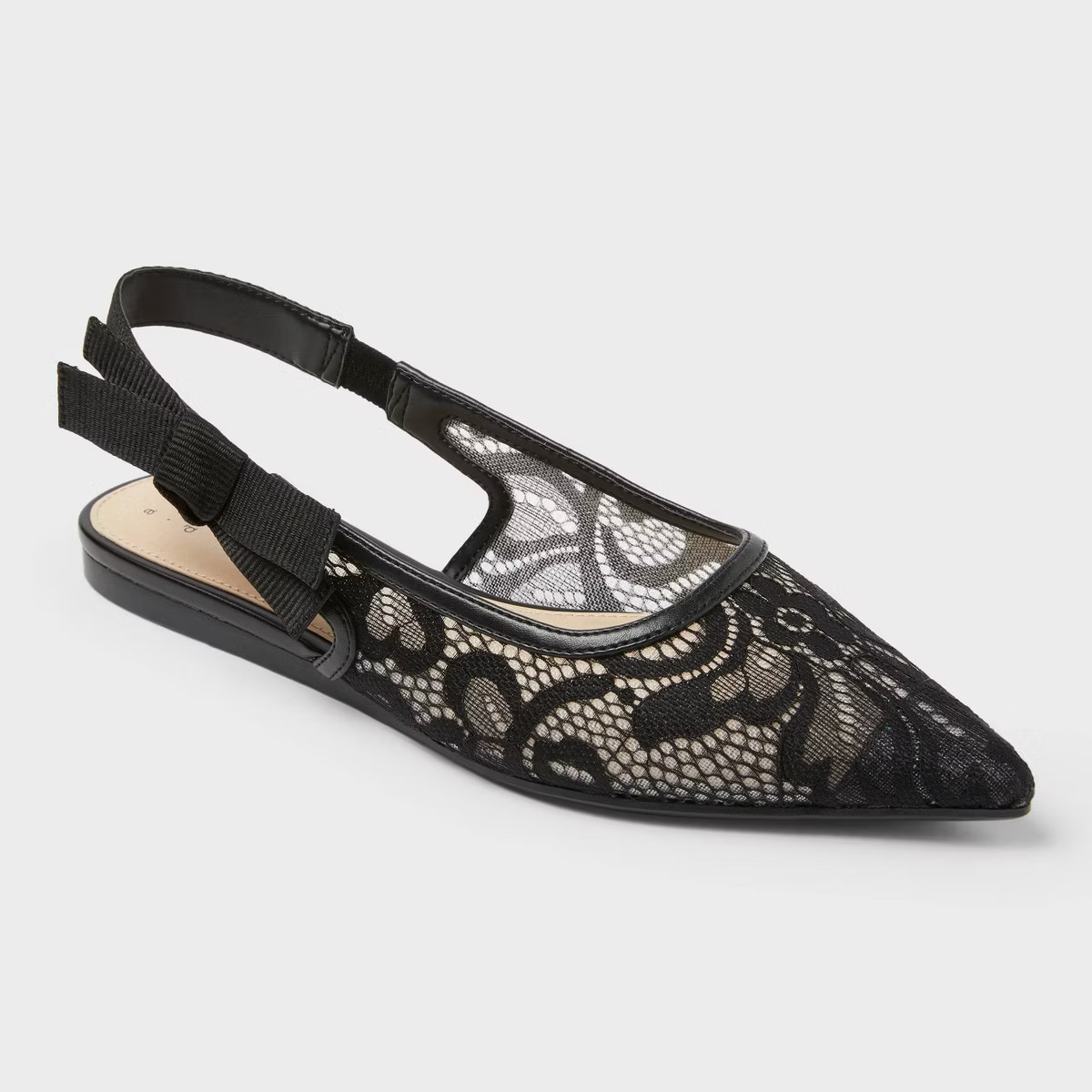 Women's London Lace Sling Back Bow Flats - A New Day™ | Target
