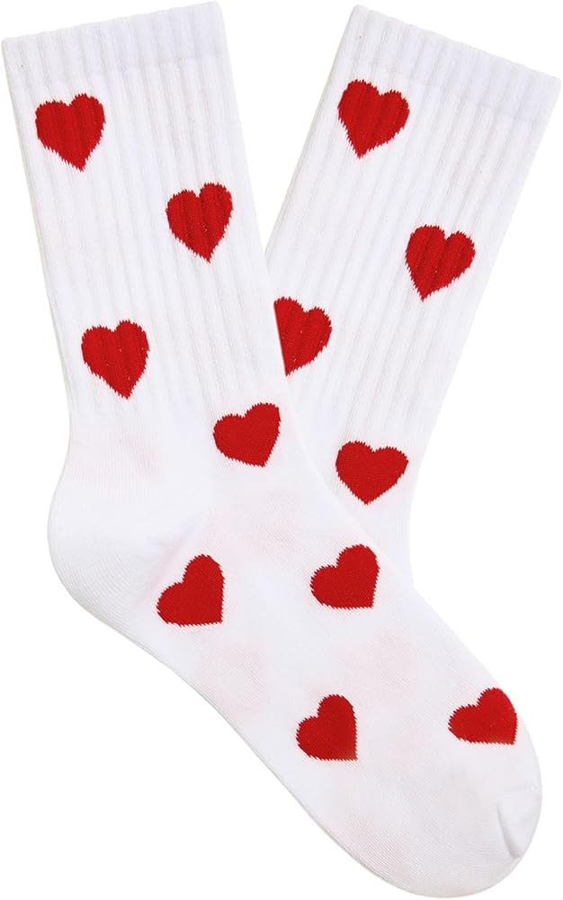 American Trends Womens Novelty Striped Crew Socks Athletic Vintage Slouch Mid Calf Tube Socks | Amazon (US)