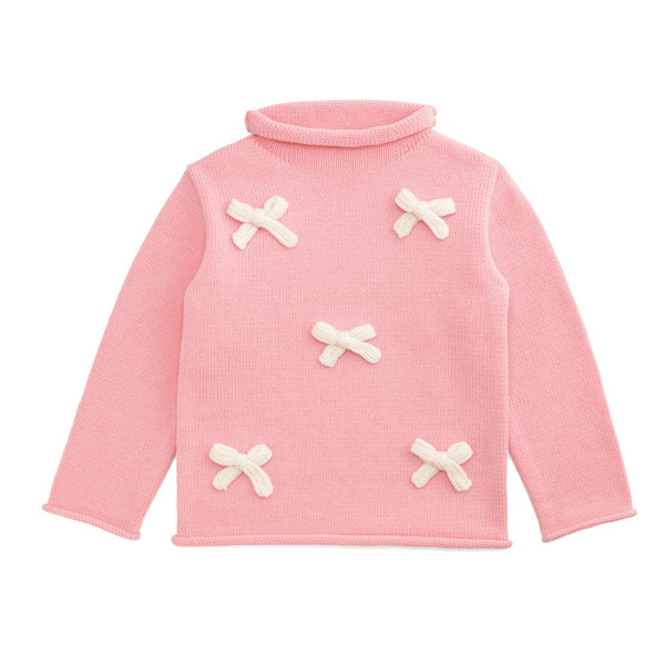 Pink Bow Rollneck Toddler Sweater | Mud Pie