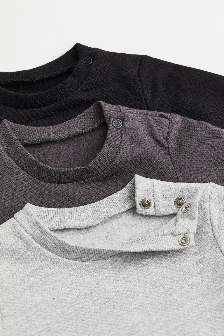 3-pack cotton sweatshirts | H&M (UK, MY, IN, SG, PH, TW, HK)