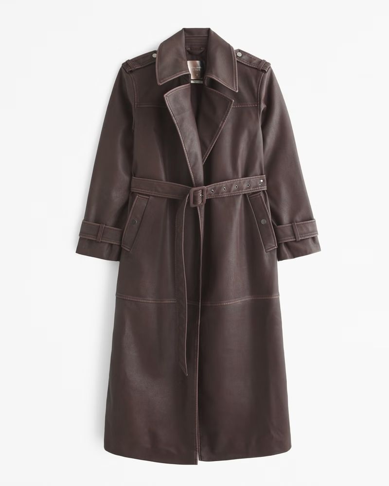 Vol. 28 Vegan Leather Trench Coat | Abercrombie & Fitch (US)