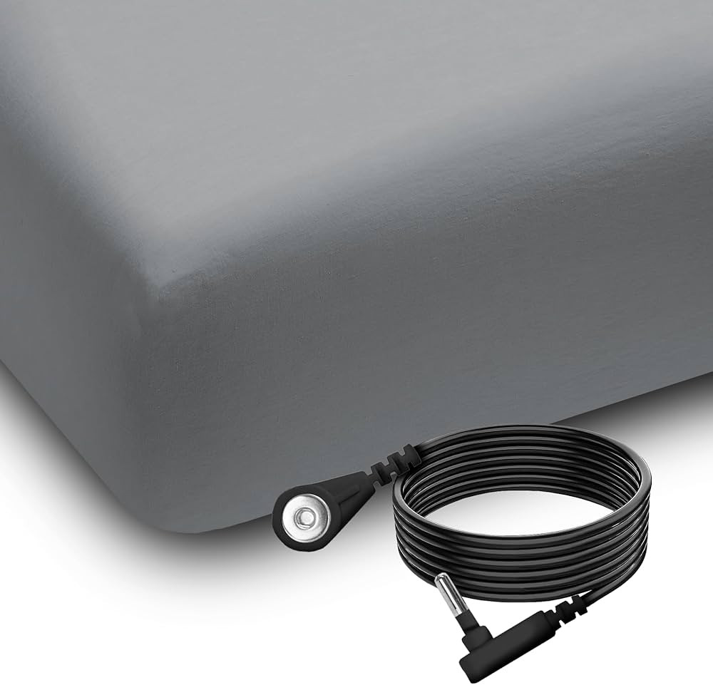 Grounding Sheet, Queen Size, 94% Organic Cotton 6% Conductive Silver, Fitted Earth Connected Shee... | Amazon (US)