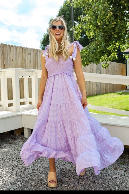 Amazon dress spring maxi dress purple gingham with Pom poms 

#LTKfindsunder50 #LTKwedding #LTKstyletip