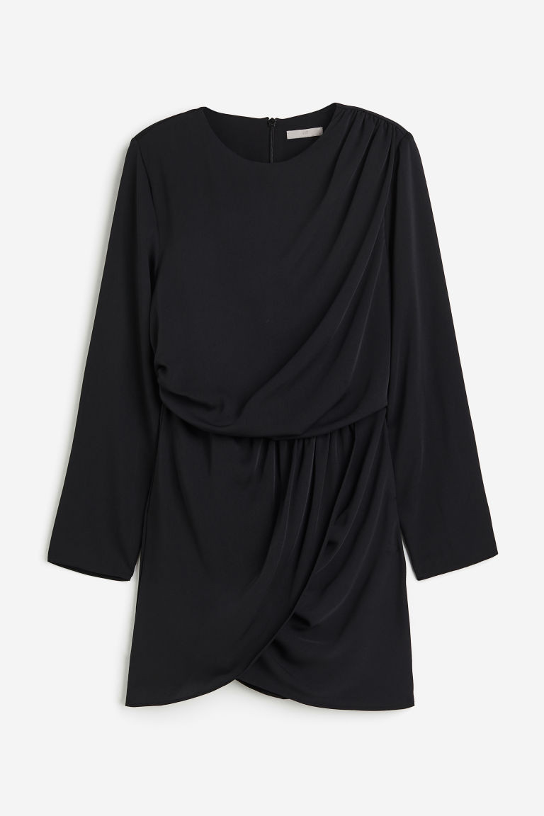 H & M - Draped dress - Black | H&M (UK, MY, IN, SG, PH, TW, HK)