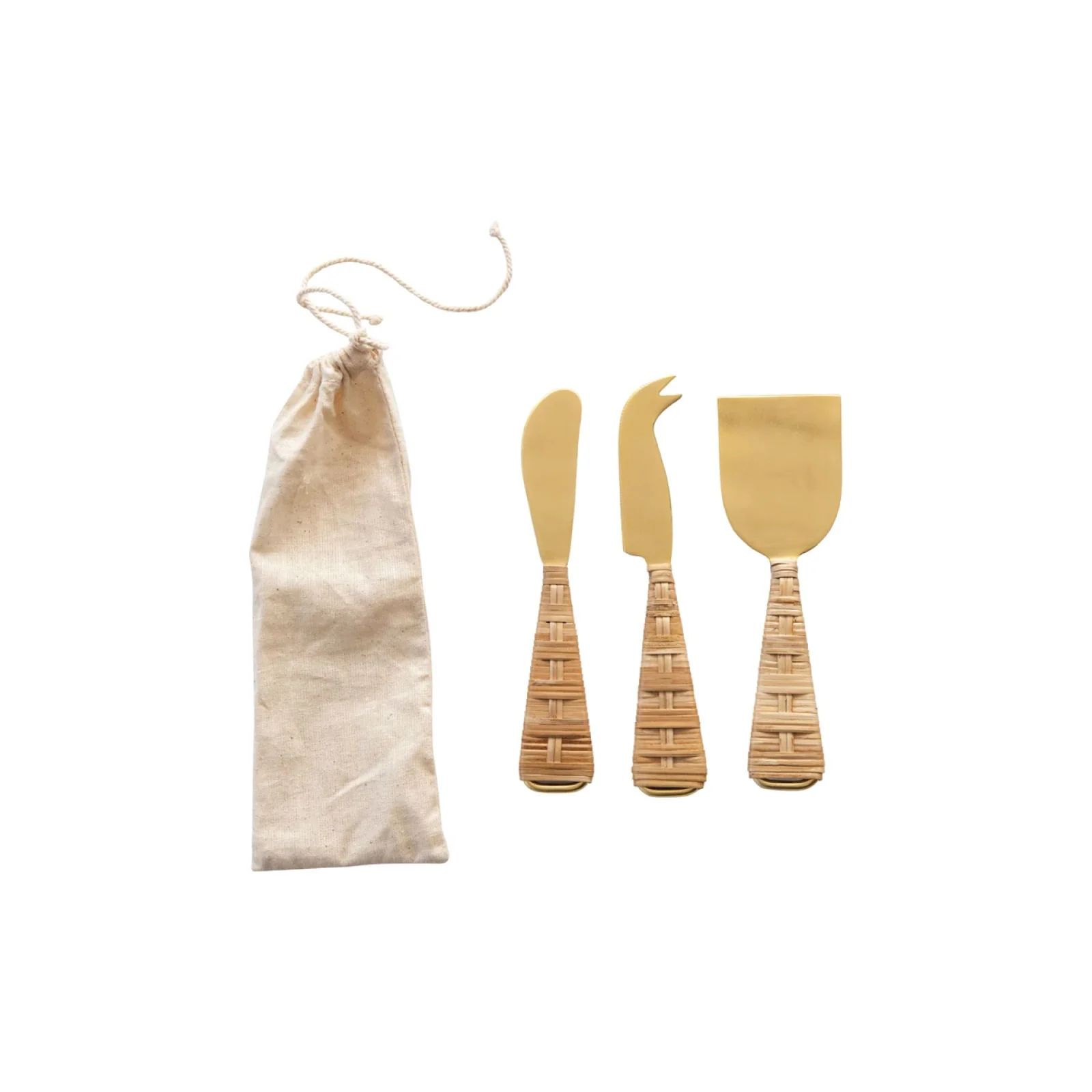 Wrapped Handle Cheese Knives - Set of 3 | Brooke and Lou