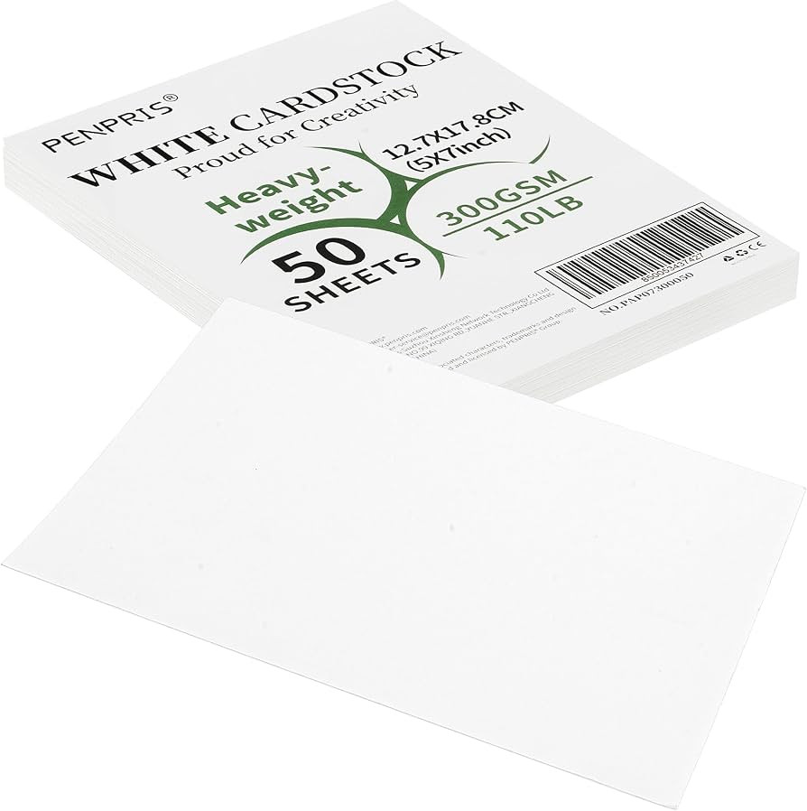 50 Sheets White Cards Blank - 5''x7'' White Card Stock 300gsm/110lb Thick Paper Cardstock, Heavy ... | Amazon (US)
