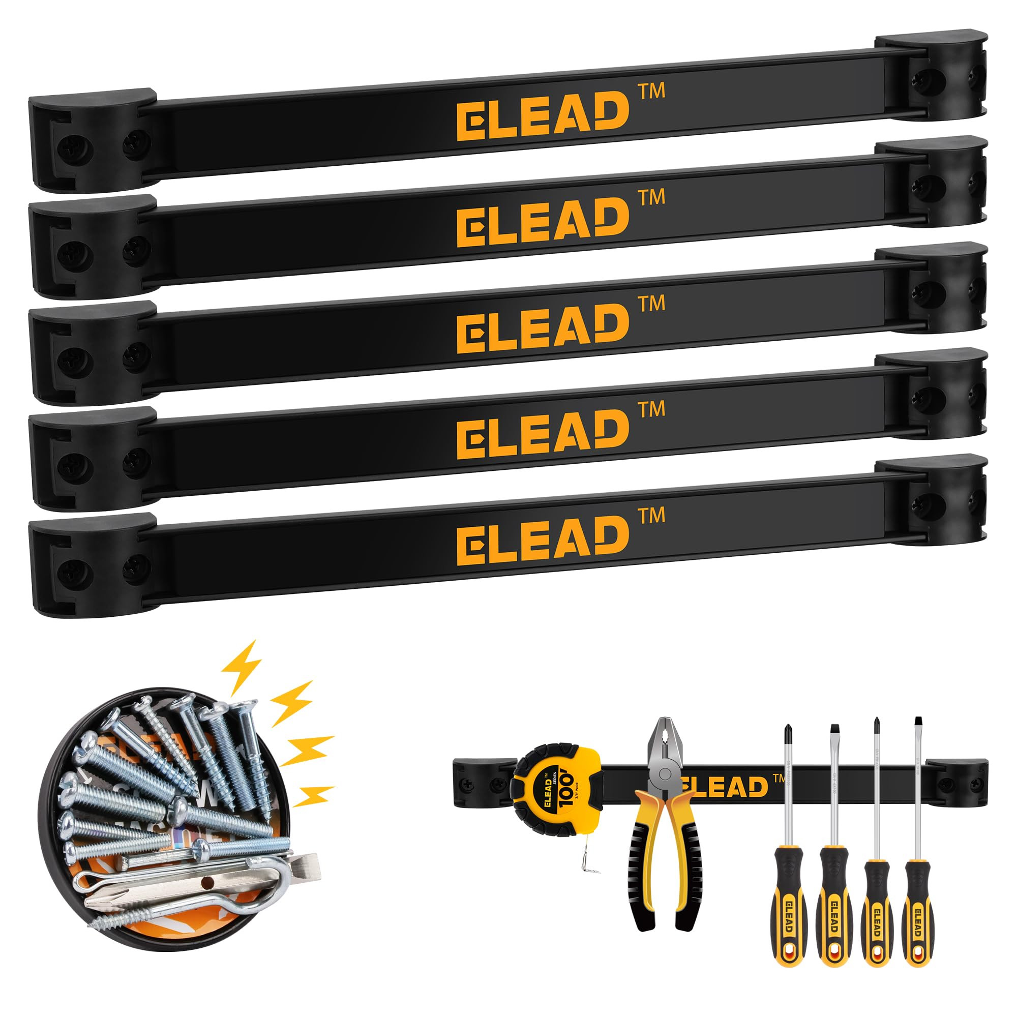 ELEAD Magnetic Storage Organizer Tool Holder - 6-Piece Wall Mount Rack Garage Organization Power ... | Amazon (US)