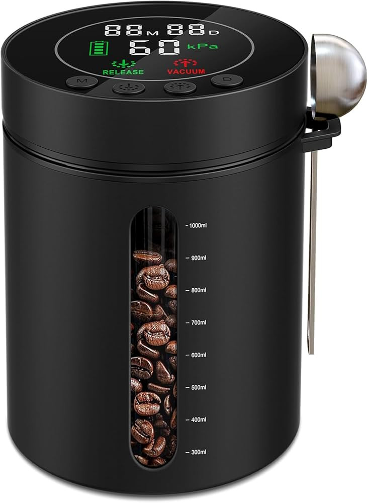 Automatic Vacuum Coffee Canister, 1.3L Airtight Food Storage Containers with Smart Pressure Senso... | Amazon (US)