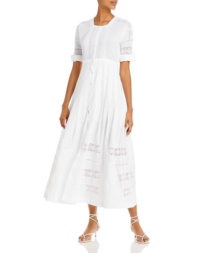 Edie Lace Short Sleeve Midi Shirt Dress | Bloomingdale's (US)