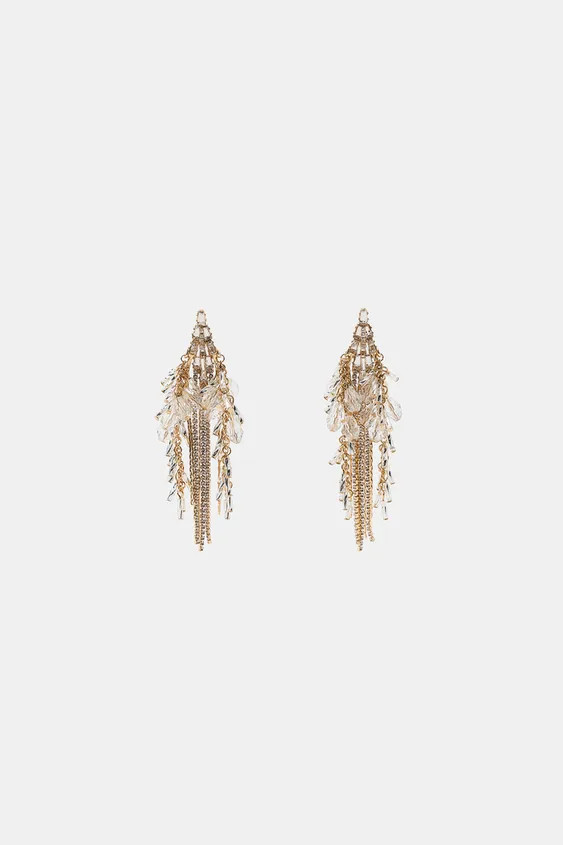 ORECCHINI A CASCATA CON CRISTALLI | Zara IT