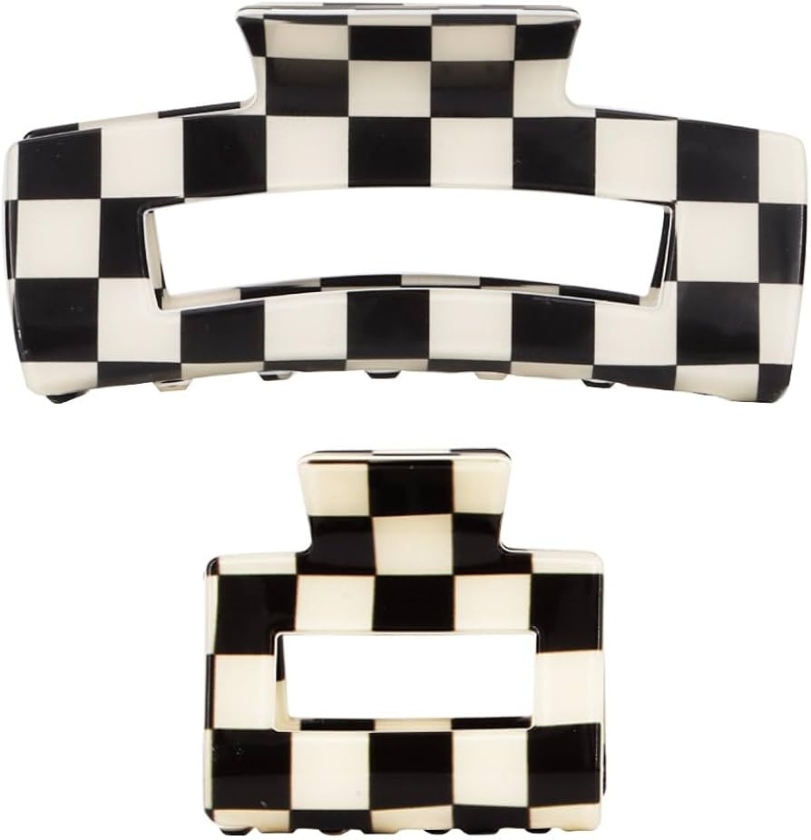 Chess Board Hair Clips for Women Cute Checker Claw Clip for Girls Hair Clips Claw Black White Hai... | Amazon (US)