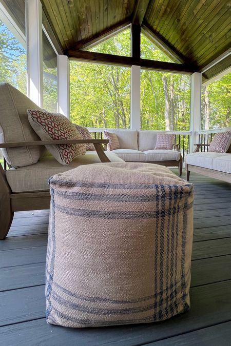 Outdoor Pouf on sale at Target right now. Shop outdoor furniture, pillows and more. Burlap outdoor ottoman under $60.

#LTKhome #LTKSeasonal #LTKsalealert