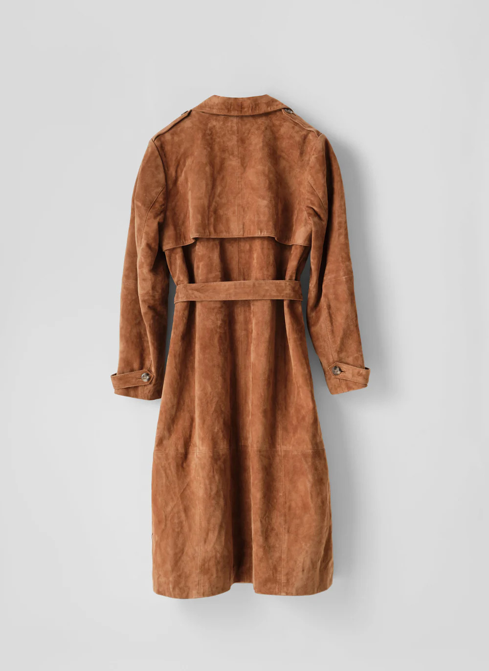 Tan Suede Trench Coat | Mint Velvet