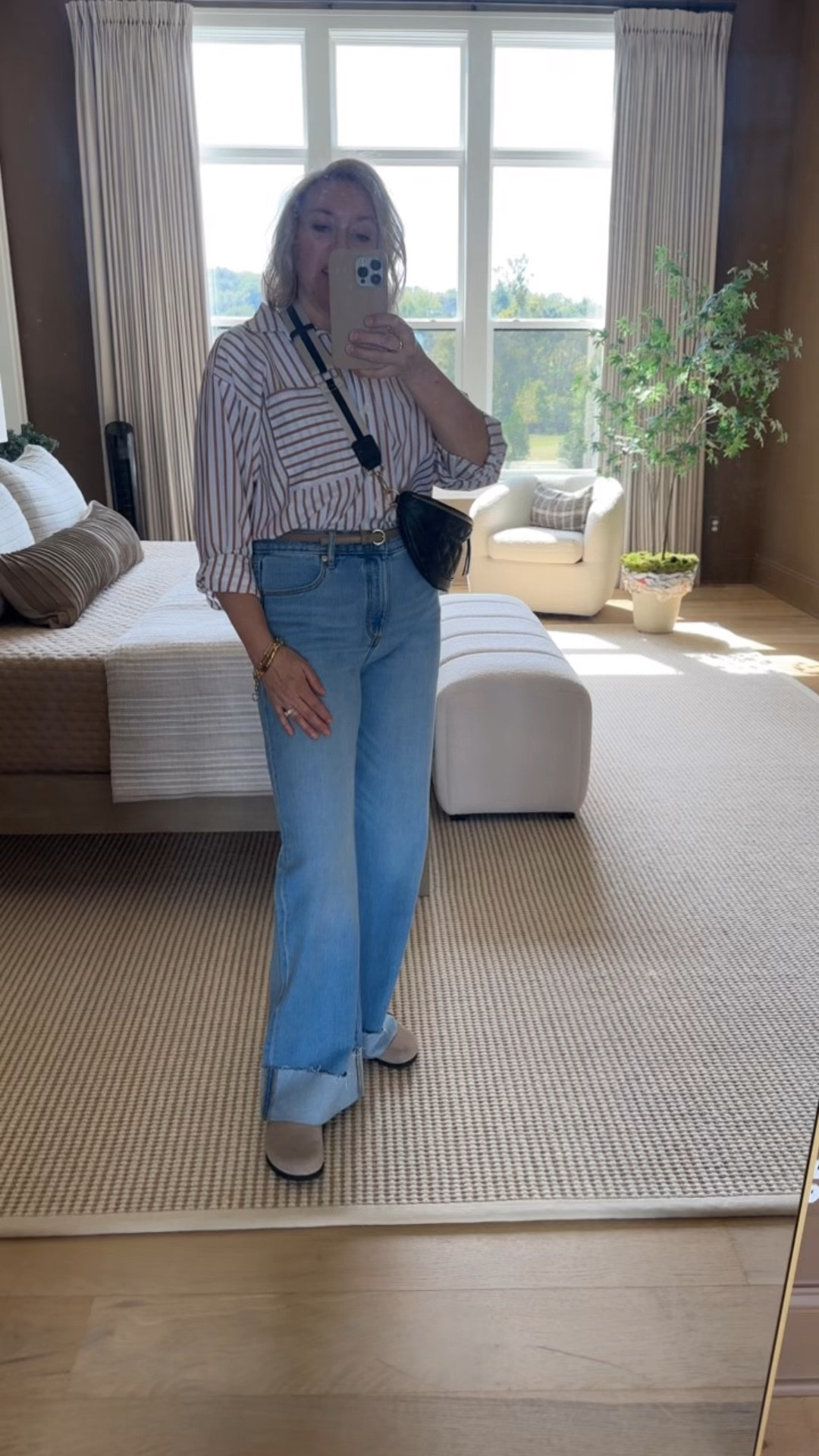 40% OFF  Love these jeans from LOFT! The striped shirt is perfect for early fall. 
Cute earrings are a steal!


#LTKSaleAlert #LTKOver40 #LTKMidsize