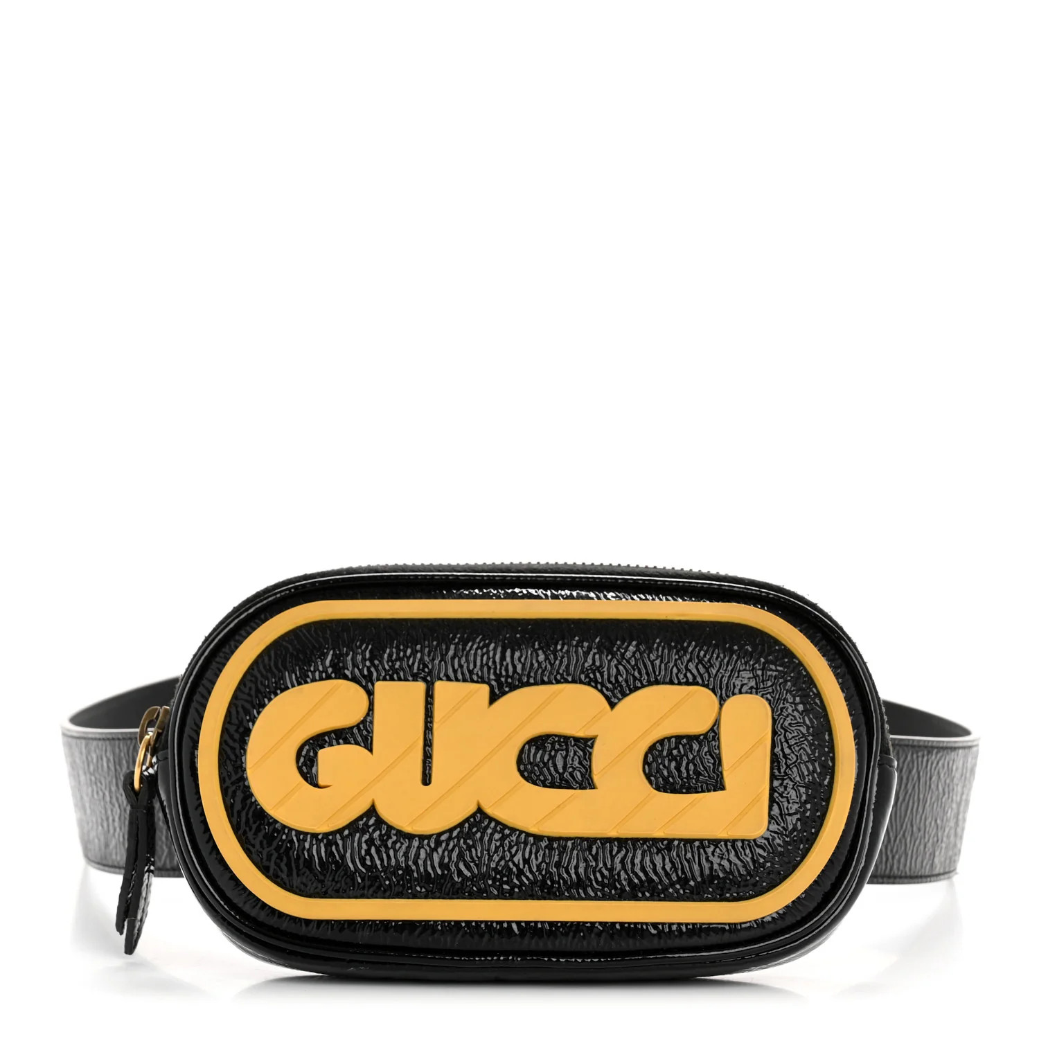 Patent Rubber Game Patch Logo Belt Bag 95 38 Black | FASHIONPHILE (US)