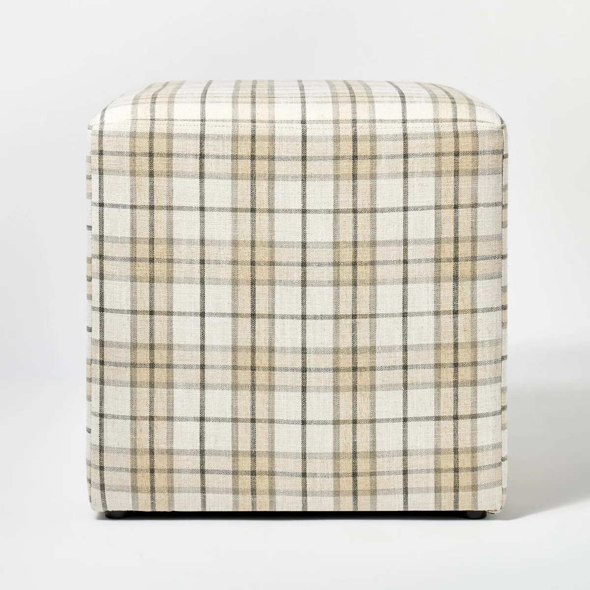 Lynwood Square Upholstered Cube Ottoman Faux Shearling Cream Boucle - Threshold™ designed with Studio McGee | Target
