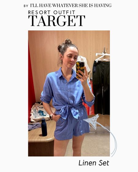 Vacation outfit from Target - this linen set is a perfect resort outfit that can be worn over a swimsuit or as a beach outfit on its own. 


#LTKtravel #LTKswim #LTKSeasonal