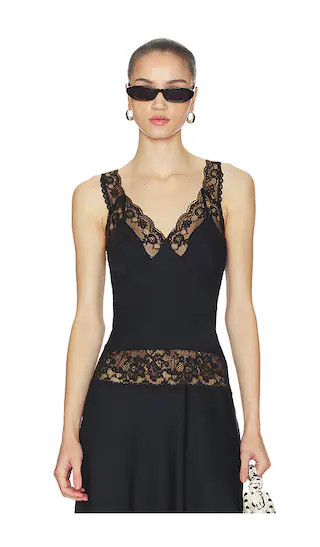 Harper Satin Top in Black | Revolve Clothing (Global)