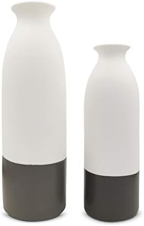 White Flower Vase for Home Decor, Indoor Plant Ceramic Vase, Pampas Grass Vase for Living Room, Wedd | Amazon (US)