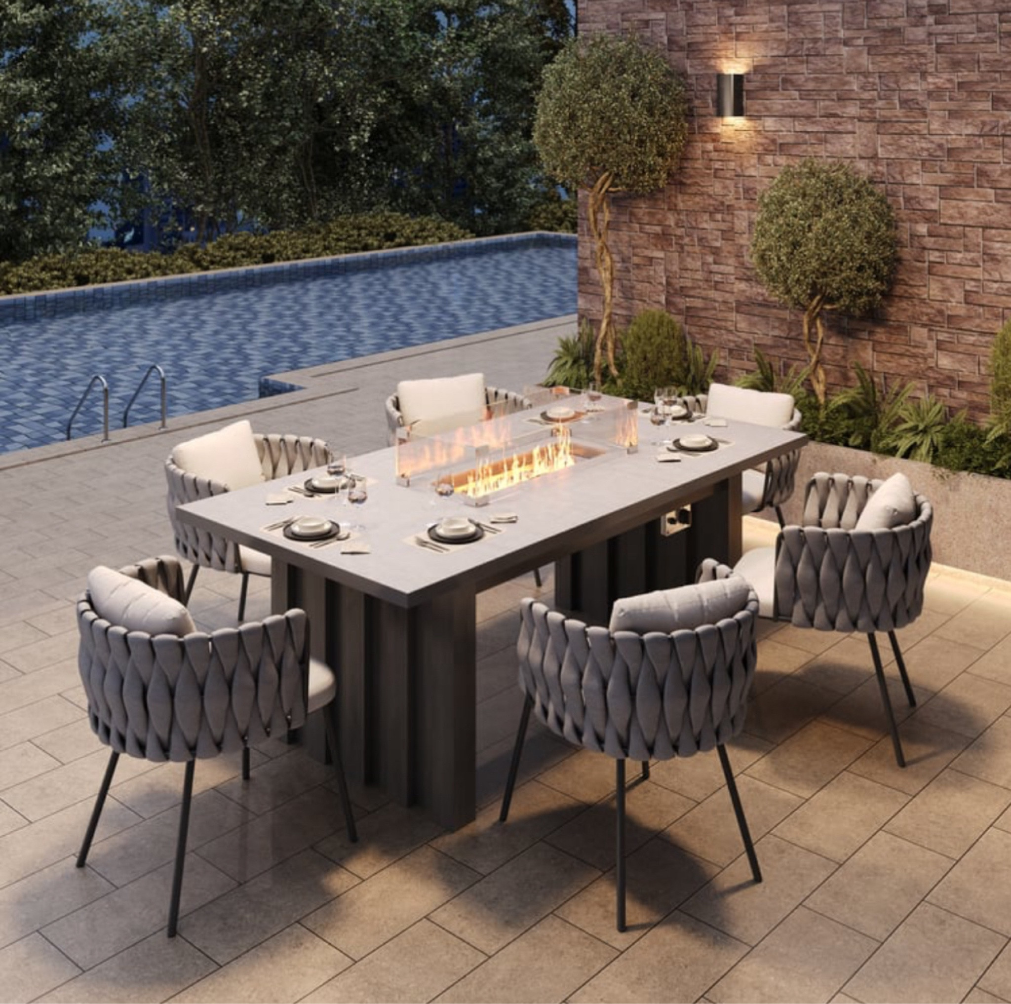7 Pieces Gray Aluminum Outdoor Fire Patio Dining Set With Woven Armchair

#LTKStyleTip #LTKHome #LTKHoliday