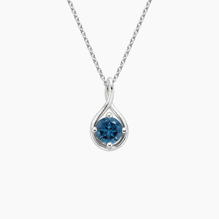 London Blue Topaz Twist Pendant in Silver | Brilliant Earth