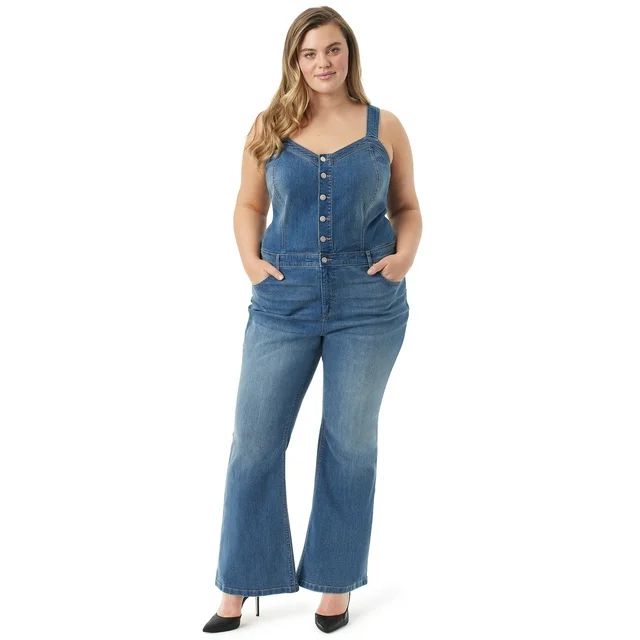 Jessica Simpson Women's Plus Size Sweetheart Overalls | Walmart (US)