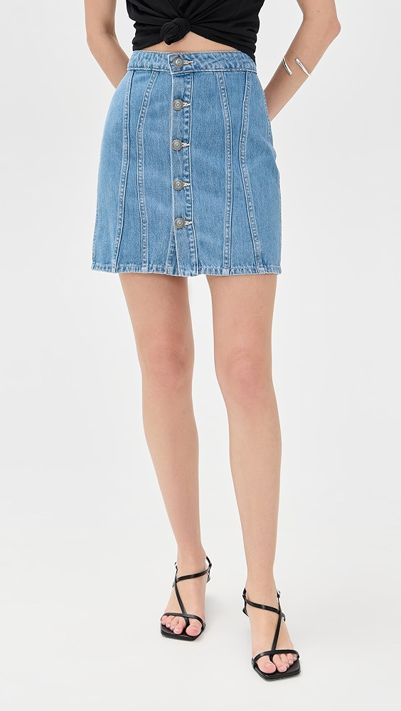 L'AGENCE Phia Seamed Button Mini Skirt | Shopbop | Shopbop