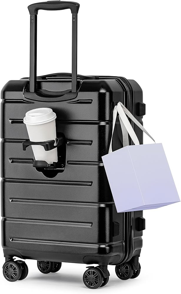 KYME Hard Shell Carry On Luggage 22x14x9 Airline Approved with Cup Holder,22 Inch Travel Rolling ... | Amazon (US)