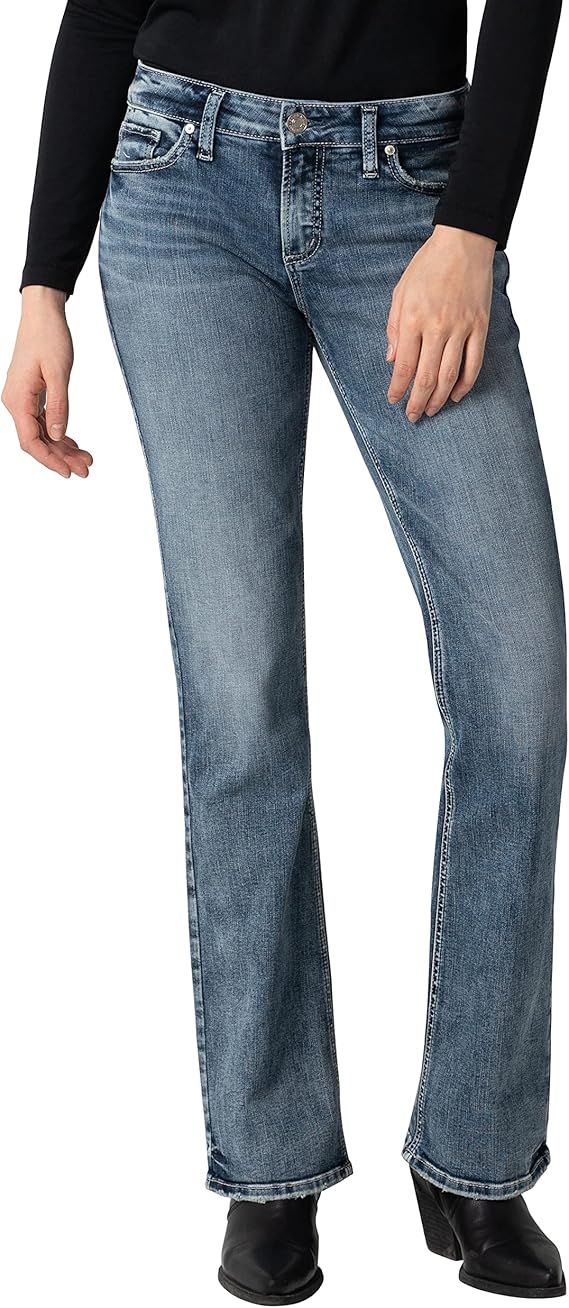 Silver Jeans Co. Women's Elyse Mid Rise Slim Bootcut Jeans | Amazon (US)
