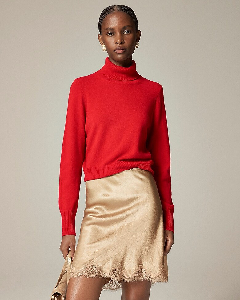 Cashmere shrunken turtleneck sweater | J. Crew US