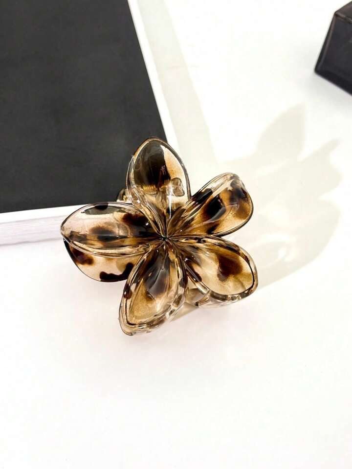 Large Leopard Plumeria Clip 8cm Leopard Print Bauhinia Flower Hair Clip Can Hold Multiple Hair Strands Tightly Without Damaging Hair. Suitable For Halloween, Christmas, Parties, Street Photography, And Styling Design Hair Claws Claw Clips Hair Clips Hair Jaw Clip Hair Clamps Hair Clutch Hair Catcher Clip | SHEIN