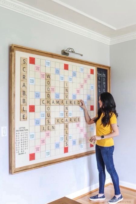 Check out my blog www.jenwoodhouse.com for all the details on how to make this giant scrabble board! Linked some premade options from Etsy and Pottery Barn also!

home decor, home DIY, DIY favorites, family fun, family game night, decor ideas

#LTKhome
