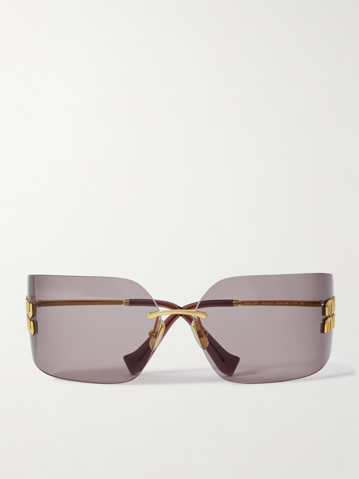 Miu Miu Eyewear - D-frame Gold-tone Sunglasses - Brown | NET-A-PORTER (US)