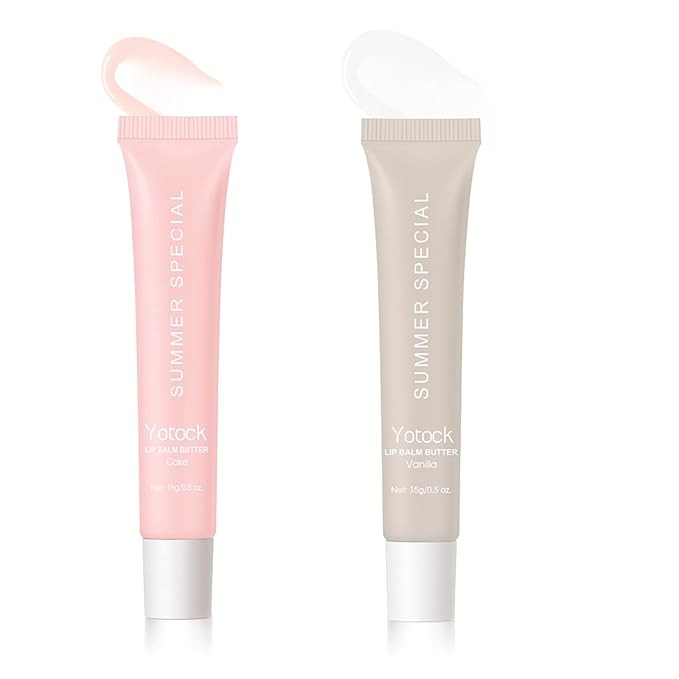 2 PCS Summer Lip Glossy Butter Balm Set, Tinted Lip Balm Long-Lasting Hydrating and Moisturizer, ... | Amazon (US)