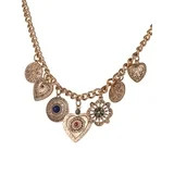 Jessica Simpson Women's Heart Charm Necklace with Figaro Chain, 18" + 3" Extender | Walmart (US)