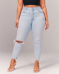 Curve Love High Rise Mom Jeans | Abercrombie & Fitch (US)