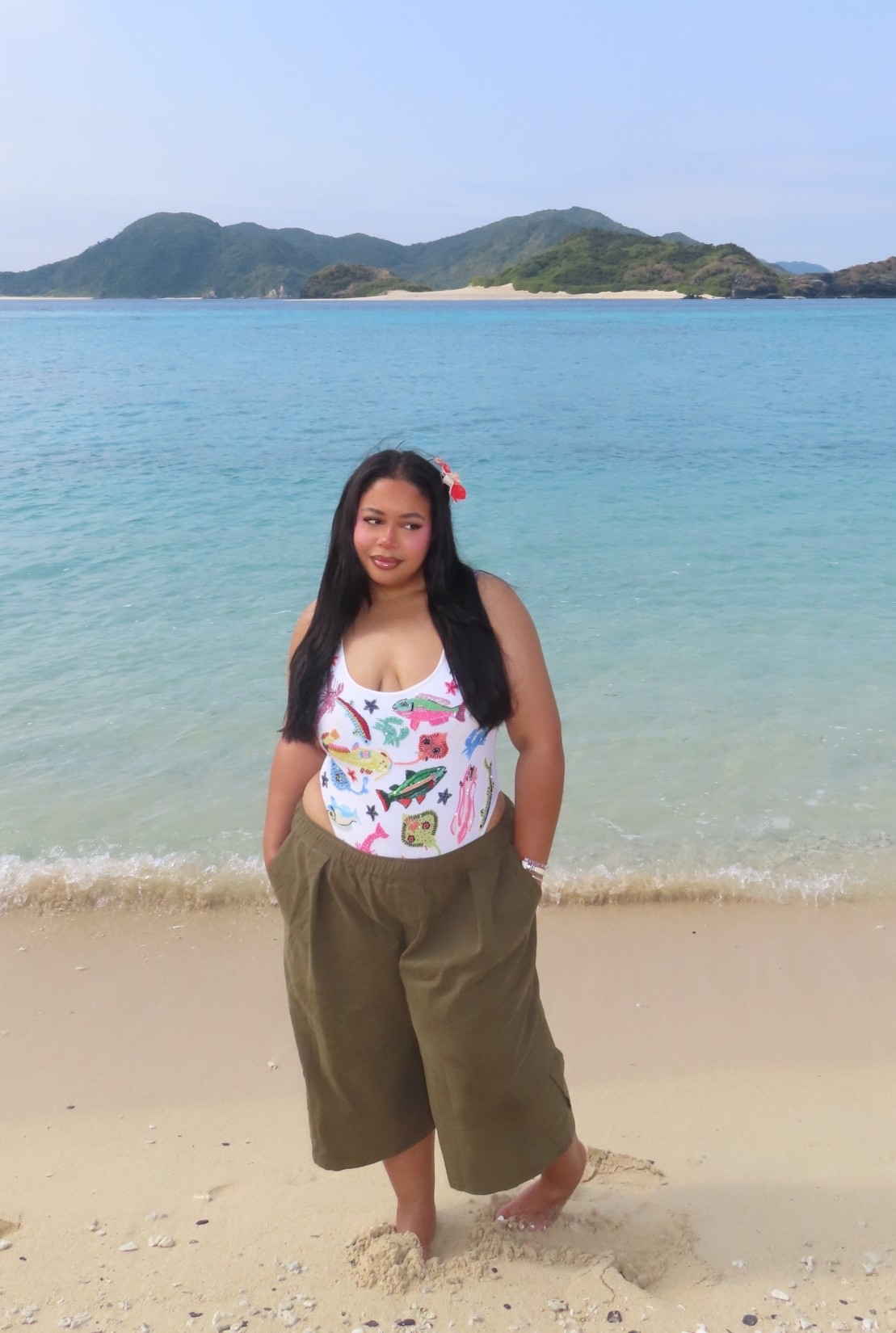 brand name for swimsuit: Oceanus 🩷 
Exact shorts are fashion nova  

#LTKootd #LTKSwim #LTKSeasonal