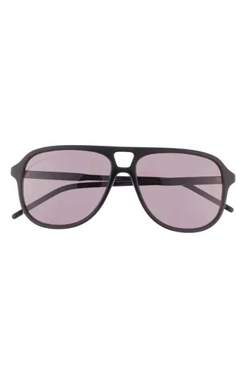 Gucci 57mm Aviator Sunglasses in Black Black Grey at Nordstrom Rack | Nordstrom Rack