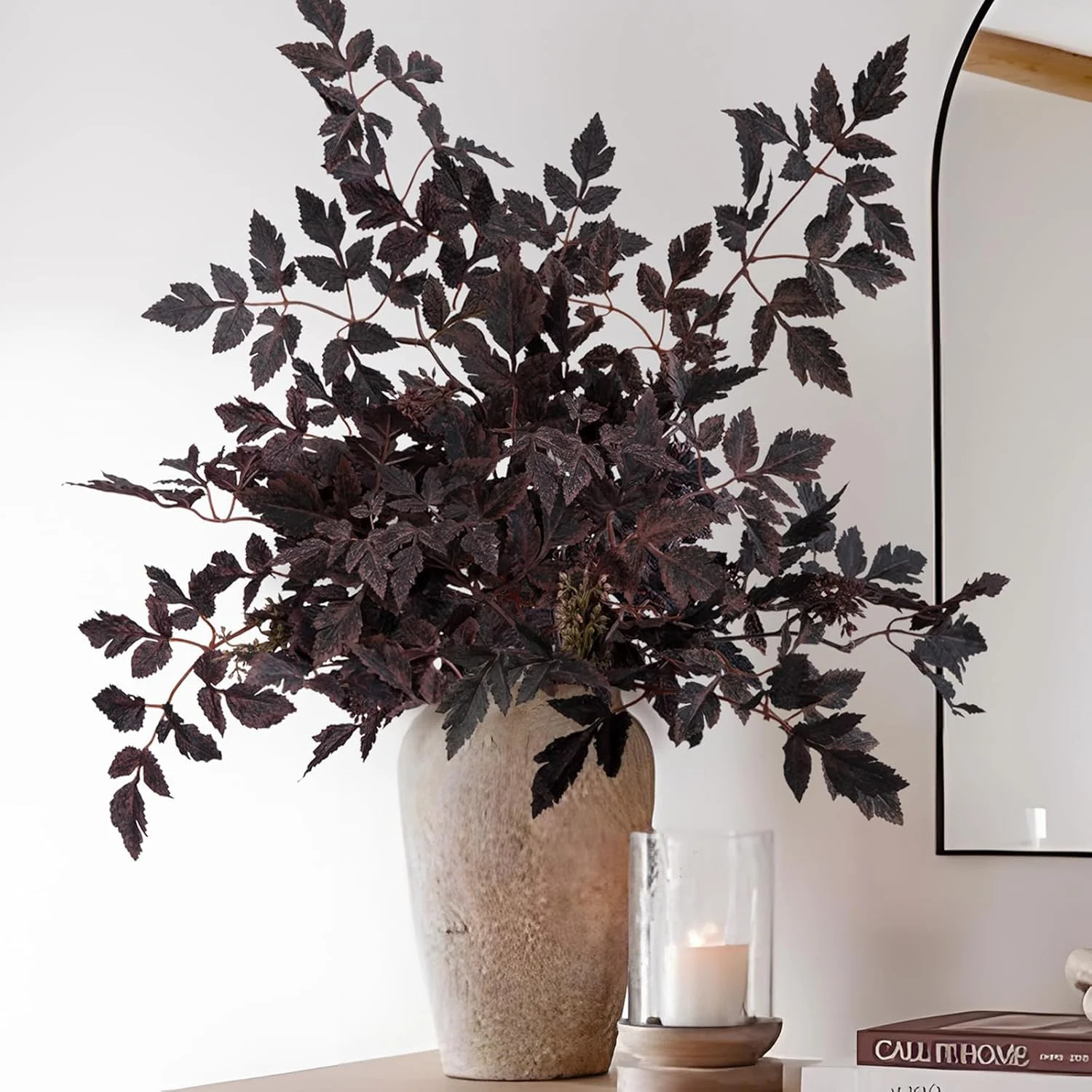 Fall Decor - Set of 6 18" Artificial Plum Purple Cimicifuga Ramosa Leaves - Farmhouse Foliage Ste... | Walmart (US)