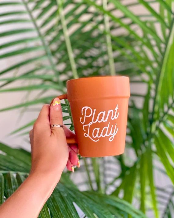 Plant Lady Cursive Terra-cotta Pot Mug | Etsy (US)