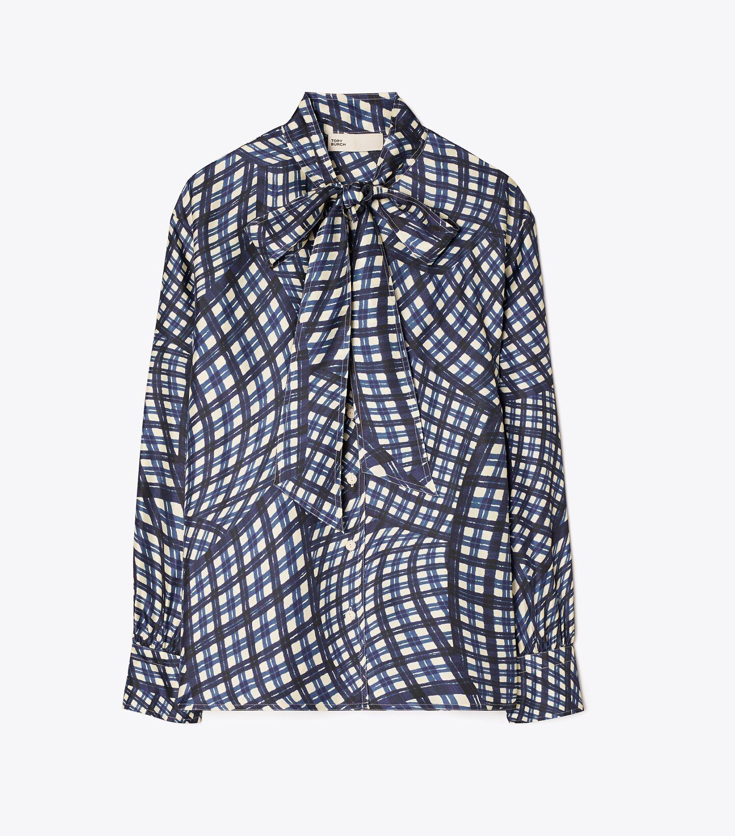 PRINTED SILK TWILL BOW BLOUSE | Tory Burch (US)