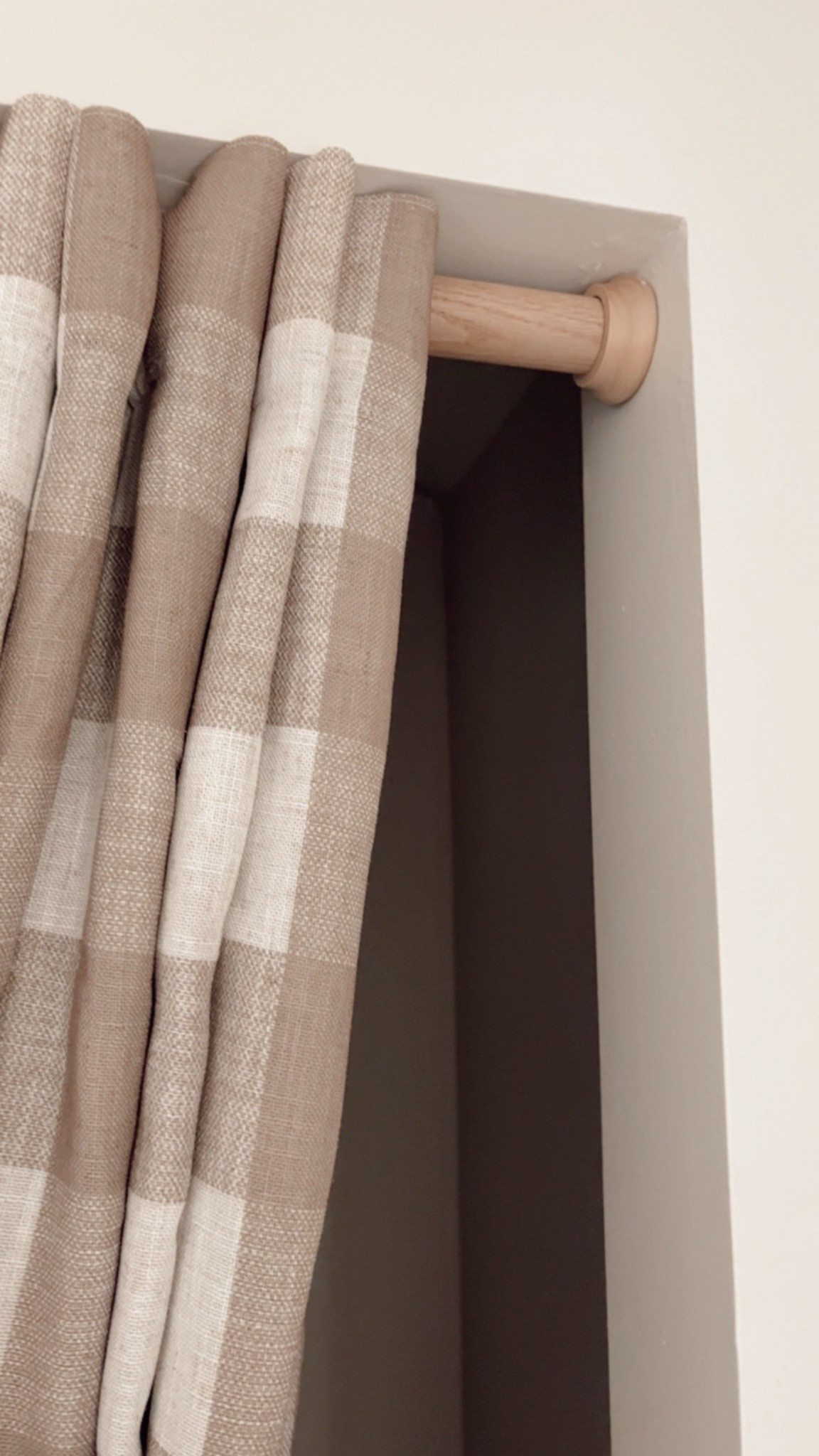 The bedroom closets at the cabin didn’t have doors, so we made some out of curtains and it was so easy! The gingham print on these Amazon curtains is so pretty and gives total cabin vibes.