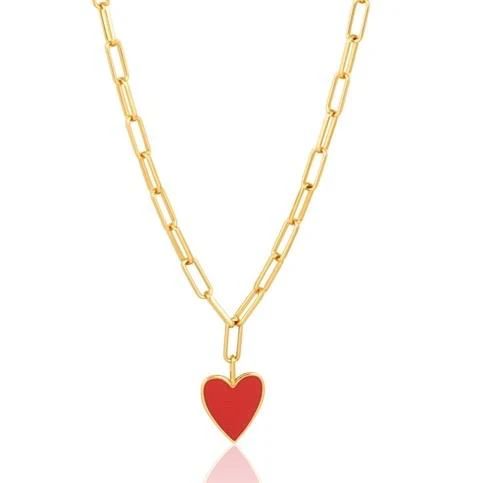 Jamie Enamel Heart Necklace | Sahira Jewelry Design