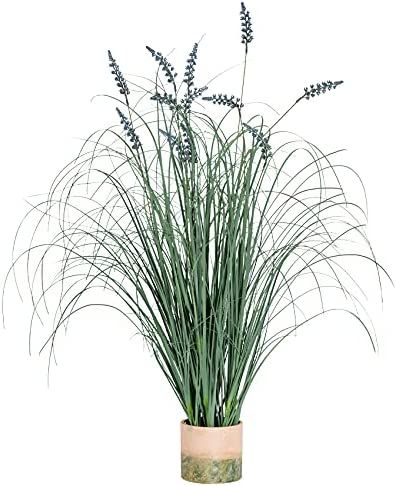 TWINCO DECOR Fake Plants Artificial Flowers Large Artificial Grass Plants 36" Onion Grass Lavender F | Amazon (US)