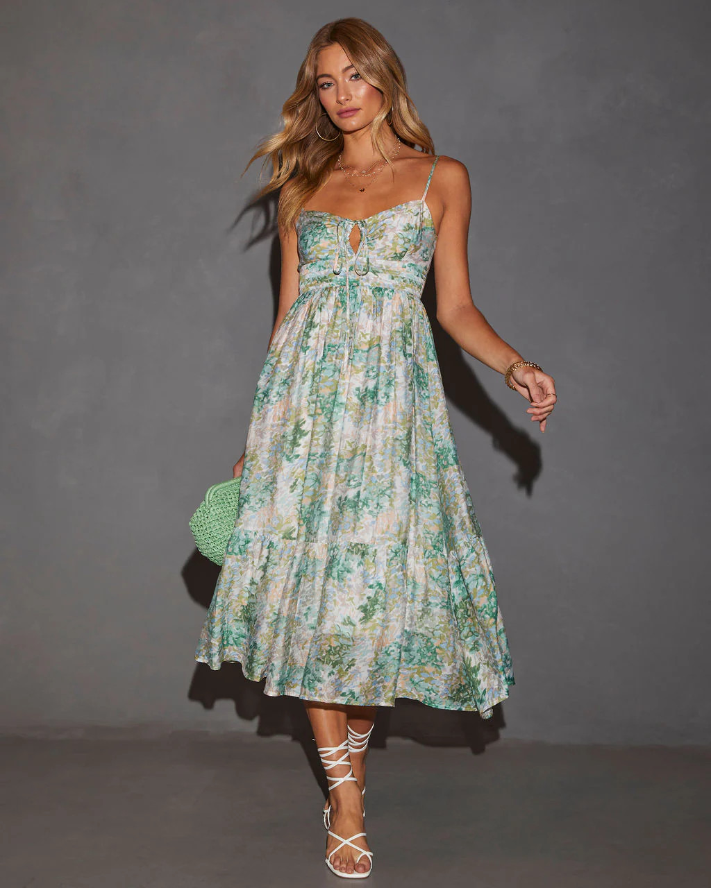 Eudora Printed Tie Front Midi Dress | VICI