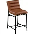 Meridian Furniture Burke Cognac Vegan Leather Counter Stool | Walmart (US)